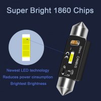 Нови Festoon CSP LED крушки-Супер силни лед -дневни светлини-интериор-номер- C5W/C10W , снимка 8 - Аксесоари и консумативи - 31382804