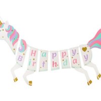 Happy Birthday Unicorn Еднорог Парти Гирлянд Флаг Банер рожден ден украса декор, снимка 1 - Други - 29151435