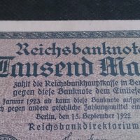 Банкнота 1 000 райх марки 1922 година - 14708, снимка 2 - Нумизматика и бонистика - 29093351