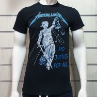 Нова мъжка тениска с дигитален печат на музикалната група METALLICA and justice for all с гръб, снимка 1 - Тениски - 29878493