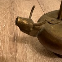 Античен меден чайник, бик– малък, масивен!, снимка 5 - Антикварни и старинни предмети - 44248243