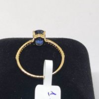 Нов Златен пръстен с естествен Сапфир и брилянти-1,42гр/14кр, снимка 11 - Пръстени - 40238687