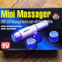 Нов Електрически мини масажор с 4 приставки , снимка 1 - Масажори - 31183411