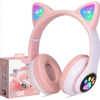 Bluetooth слушалки CAT, STN-28 - Котешки слушалки, Деца, MP3, LED, снимка 3 - Bluetooth слушалки - 42902065
