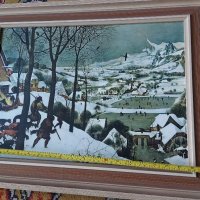 Картина, Ловци в снега, репродукция , снимка 9 - Картини - 41489510