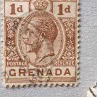 2 бр. пощенски марки о-в Гренада, 1912-53 г., снимка 1 - Филателия - 44569745
