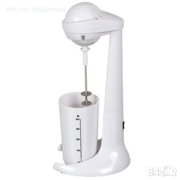 Миксер за фрапе, 100W, 450мл.мерителна чаша, Черен, бял, снимка 1