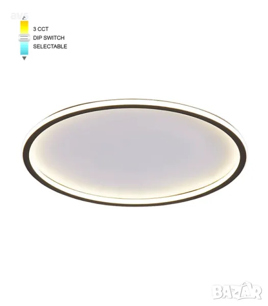 LED плафон кръгъл 46W 3000K-6000K VITO черно и бяло, снимка 1