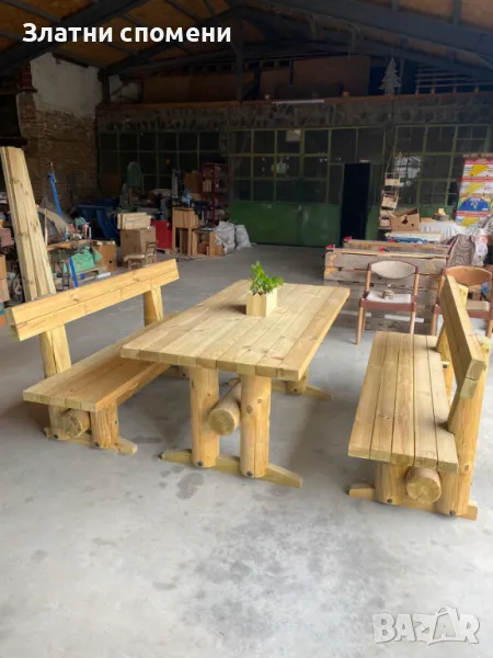 Градински комплект 3 в 1 (Маса и две пейки), снимка 1