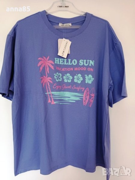 Лилава тениска Hello sun, снимка 1