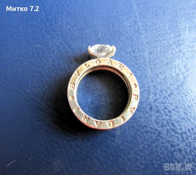 BVLGARI сребърен пръстен с камък, снимка 1