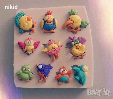 Пиле пилета врабче птичка Великденски силиконов молд форма фондан декор, снимка 1