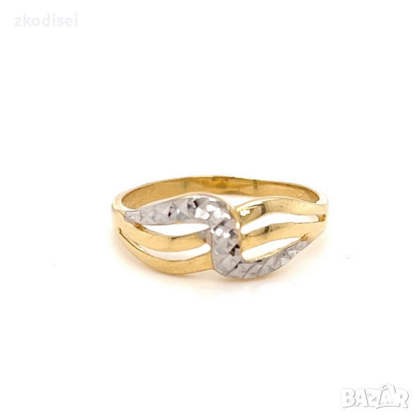 Златен дамски пръстен 2,55гр. размер:65 14кр. проба:585 модел:21998-5, снимка 1