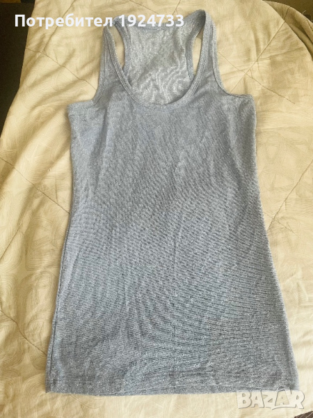 Син топ с блестящи частици , снимка 1