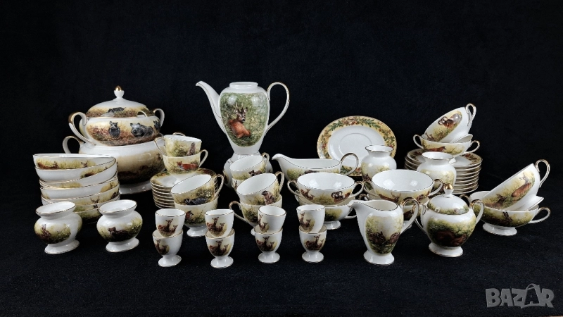 На части! Ловен сервиз с дивеч за кафе и храна за 8 човека - Kaiser, снимка 1