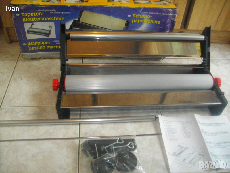 Нова Машина Залепяне Тапети До 58 см-Дания-Инокс-Неръждавейка-Пълен Комплект-С 2 Стяги-Tapeten Klest, снимка 1