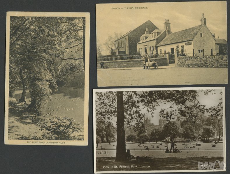  Великобритания 1900-25г. - 3 пътували картички , снимка 1