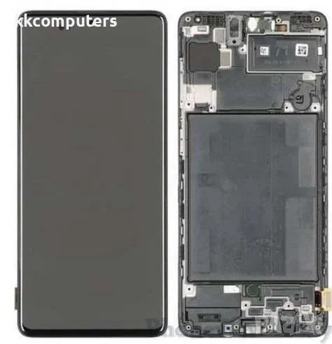 LCD Дисплей С РАМКА за Samsung SM-A715F / GH82-22152A Galaxy A71 / Черен / Оригинал Service Pack Бар, снимка 1