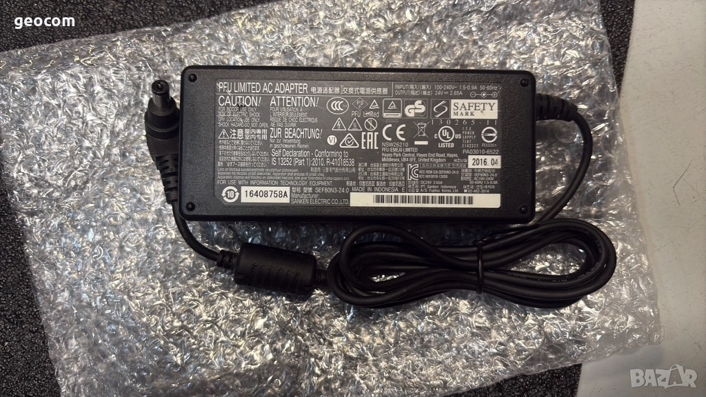 Fujitsu PA03010-6522 оригинално зарядно (24V,2.65A.64W,5,5x2.5mm), снимка 1
