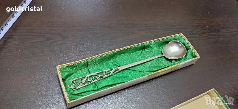 стара коктейлна лъжичка филигран , снимка 1