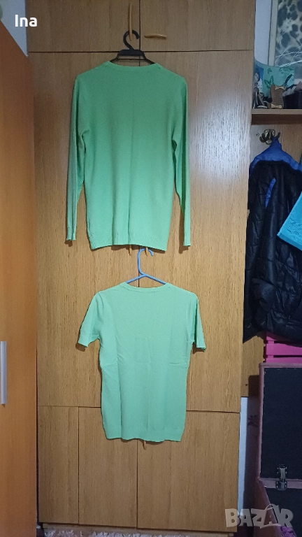 Комплект зелена жилетка и блузка , снимка 1