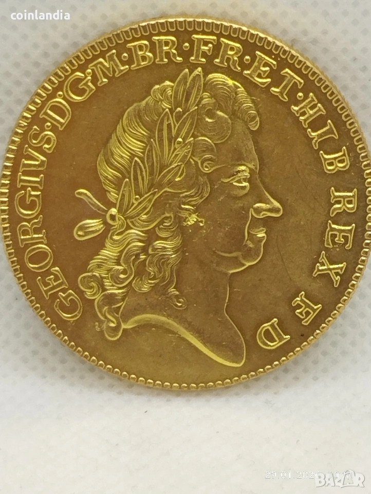 позлатена Английска монета репродукция , снимка 1