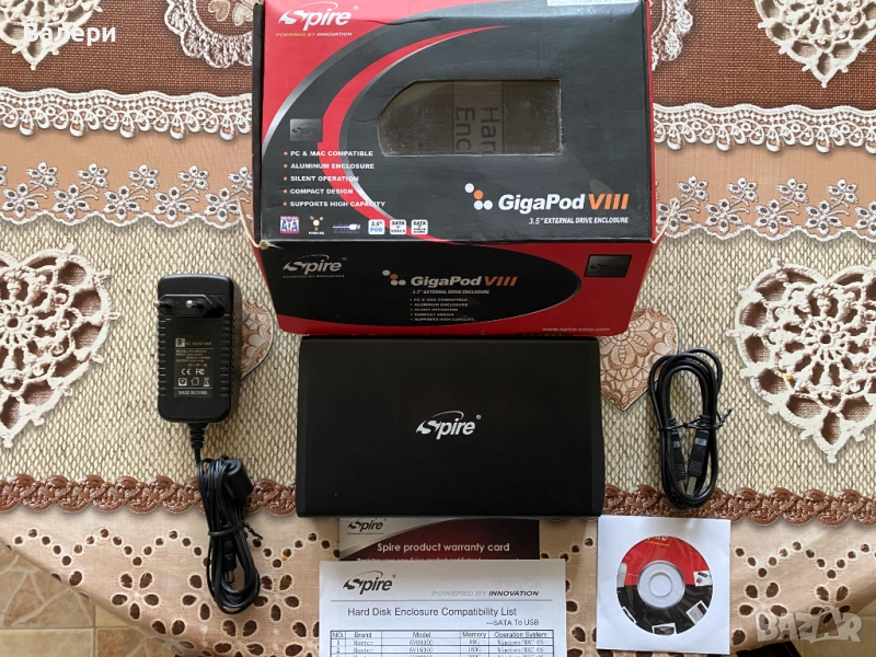 Кутия Spire GIGAPOD VIII SATA, за 3.5" SATA HDD/SSD, SATA конектори, снимка 1