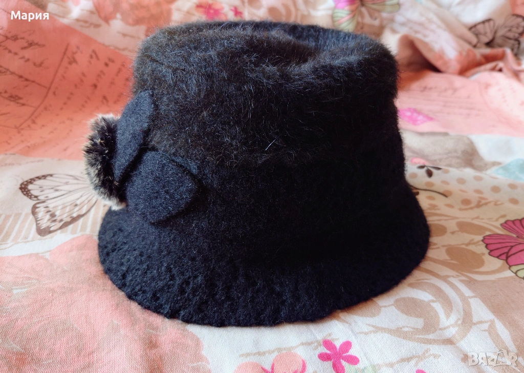 Зимна шапка с ангора, снимка 1