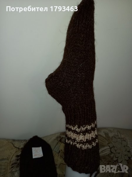 Ръчно плетени вълнени чорапи размер 36, снимка 1