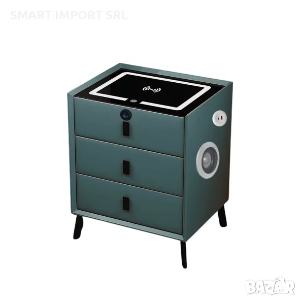 Интелигентно нощно шкафче Smart Heater, USB и Type-C порт, Bluetooth, зелен, снимка 1