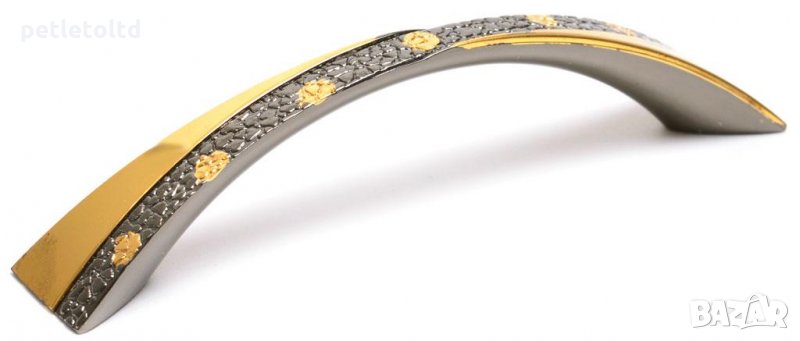 Мебелна метална дръжка с релефна фронтална част, П-образна, кат.№ 10243 , снимка 1