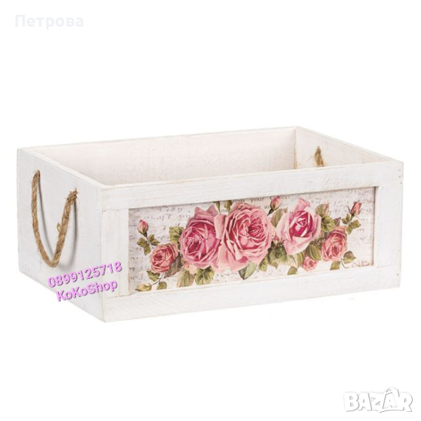 Декоративна щайга-30х20х12 см./Бяла щайга/Бяла декоративна щайга, снимка 1