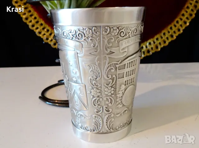 Чаша от калай за вино Europa. , снимка 3 - Антикварни и старинни предмети - 47644194