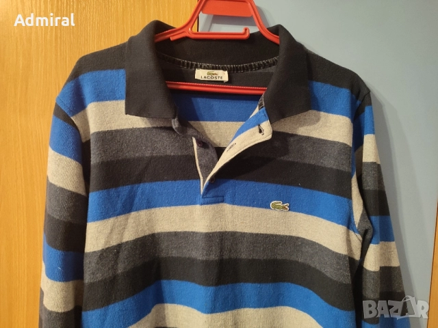 Оригинална мъжка раирана блуза Lacoste , снимка 5 - Блузи - 52100291