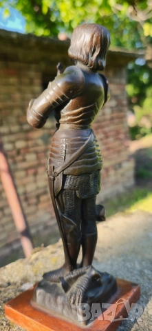 Бронзова Фигура на O.Ruffony Jeanne d'Arc 1900-1920г, снимка 5 - Статуетки - 52021649