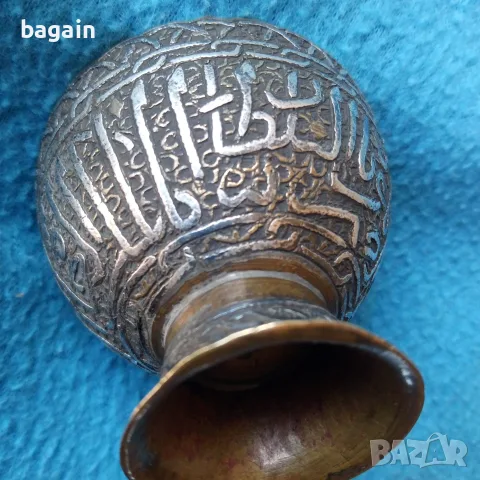 Османски съд със сребърна инкрустация., снимка 3 - Антикварни и старинни предмети - 56172609