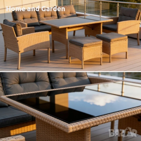 Градински комплект от техноратан – перфектен кът за релакс, снимка 3 - Градински мебели, декорация  - 53921228