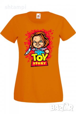 Дамска Тениска Toy Story Chucky Изненада,Повод,Подарък,Празник, снимка 4 - Тениски - 37639266