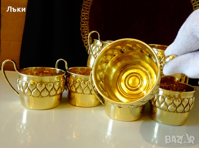 Позлатени чаши с разкошен релеф Wümak Germany 1899 г. , снимка 9 - Антикварни и старинни предмети - 39553305