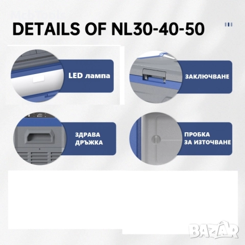 Портативен компресорен хладилник NL30 – Alpicool / 30Л – 12V/24V/220V, снимка 2 - Аксесоари и консумативи - 52892440