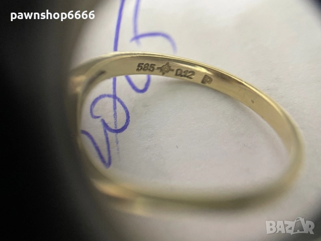 Златен пръстен 14 карата с брилянти 0,12 tcw, снимка 2 - Пръстени - 52202121