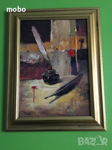 Картина „Композиция“ , маслени бои/платно, Художник: Пламен Николов , снимка 4 - Картини - 50443428