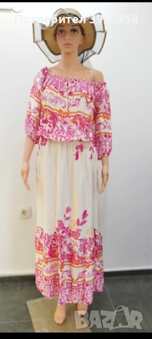 Италиански рокли комплекти панталони блузки панталонки гащеризон топ , снимка 15 - Рокли - 53949392