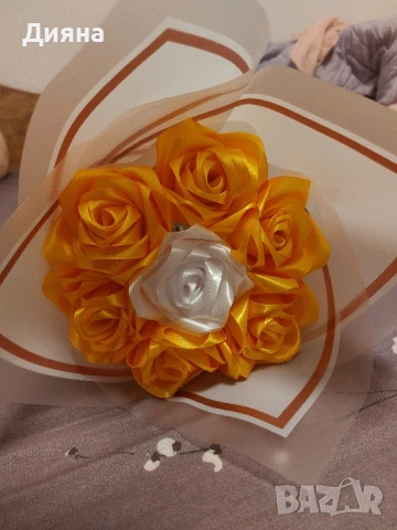 Вечни букети от сатен, снимка 10 - Декорация за дома - 51055596