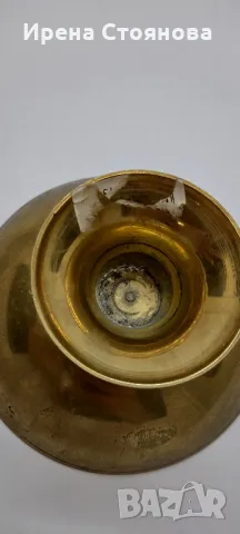 Винтидж месингова купа на столче, масивен месинг Индия. Ръчно рисувана, снимка 13 - Антикварни и старинни предмети - 49377235