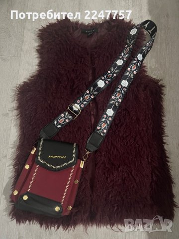Пухен елек с чанта размер S, снимка 1 - Якета - 42851781