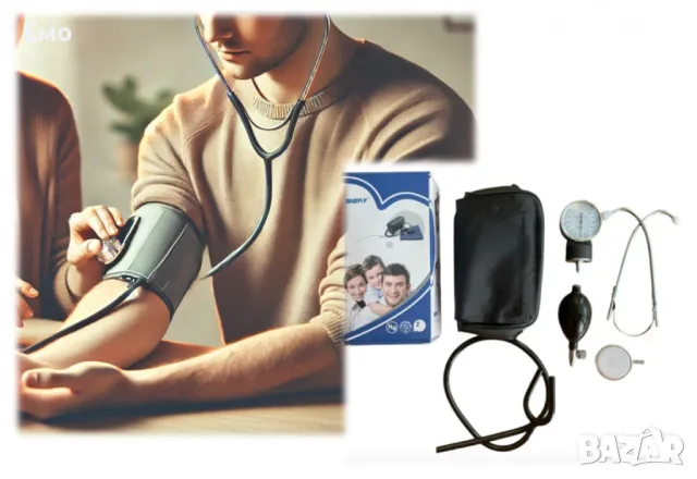 Надежден механичен апарат за кръвно налягане с вграден стетоскоп, снимка 3 - Уреди за диагностика - 47909649