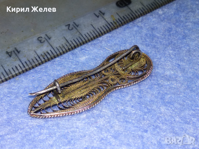 СТАРИННА СРЕБЪРНА БРОШКА ФИЛИГРАННО СРЕБРО ВИСОКА ПРОБА РЪЧНА ФИНА МАЙСТОРСКА РЕТРО ИЗРАБОТКА 43363, снимка 5 - Антикварни и старинни предмети - 44661995