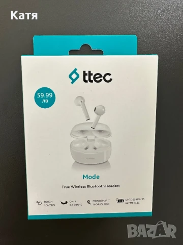 Безжични слушалки ttec - TWS Mode, бели