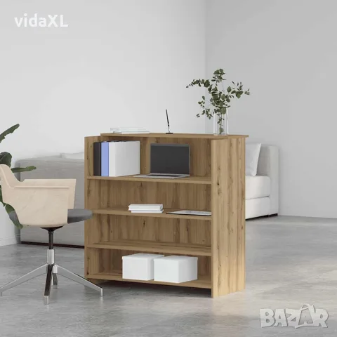 vidaXL Приемно бюро, дъб артизан, 100x50x103,5 см, инженерно дърво, снимка 3 - Бюра - 56147062